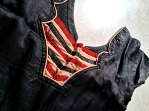 Embroidered Black Kurta