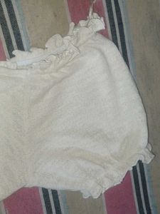 brand new White Ruffle Detail Top