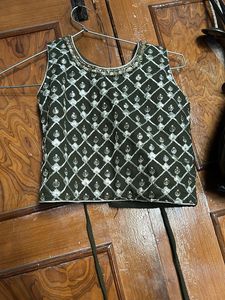 Embroidered Green Blouse