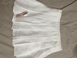 White Pleated Mini Skirt