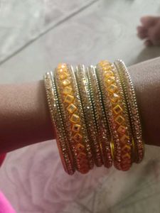 Sparkling Gold Bangles - Set of Several