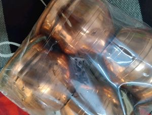Copper Kalash  With Ganga Jal (Pack Of 4)