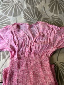 Pink Ruffle Mini Dress