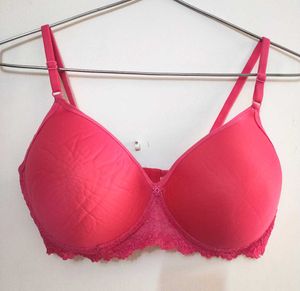 Padded Pink Lace Bra
