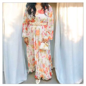 Floral Maxi Dress with Belt