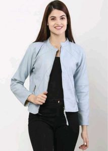 Faux Leather Light Jacket For Women