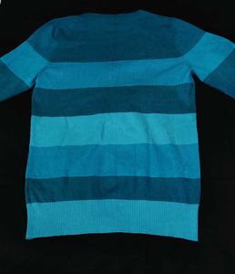 New Striped Blue Sweater for Women Size-S