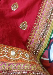 Sale- Red Heavy Saree with green blouse