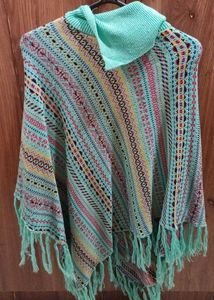 Striped &amp; Geometric Poncho