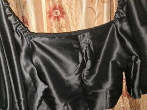 Black Satin Crop Top