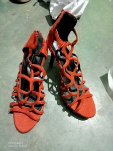 Red Cage Heels Size 38
