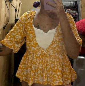 Mango Floral Print Top