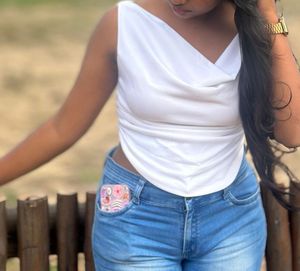 White Sleeveless Top