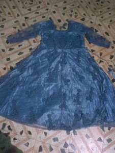 Elegant grey Embroidered Dress Material