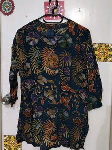 Unused Ethnic Short Cotton Kurti Top