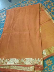 Elegant Orange Silk Saree