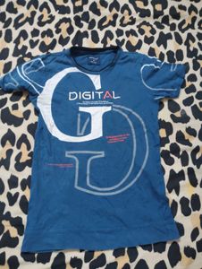 Blue Graphic Print T-shirt