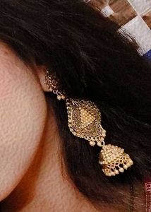 Golden Jhumka Earrings