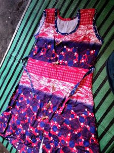 Red &amp; Blue Patterned Dress