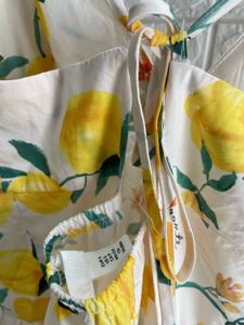 Lemon Print Maxi Dress