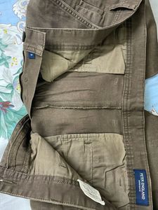 Peter England Slim Fit Pants Brown