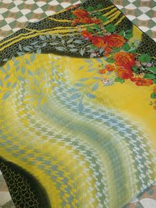 beautiful floral yellow saree