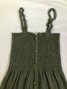 H&amp;M Olive Green Button-Down Dress Bust34-36