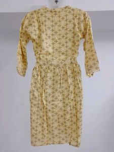 Vintage-Style Yellow Print Frock