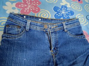 Distressed Blue Jeans