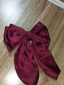Maroon Bow Hair Clip