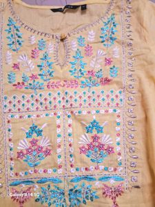 Embroidered Yellow Kurta