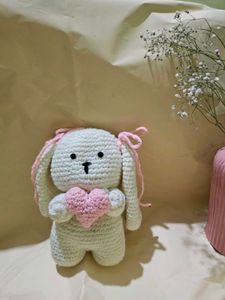 Handmade Crochet Bunny with Heart