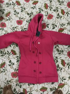 Pink Buttoned Hoodie