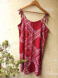 Shein Red Bandana Print Dress (Women)