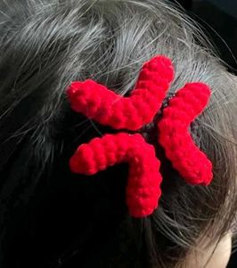 Red Crochet Hair Clips- Set Of 2