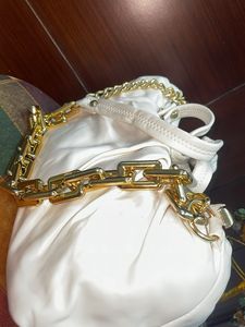 White Ruched Chain Bag