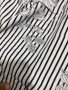 Striped Floral Print Top