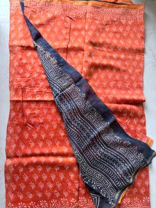 Orange Printed Dupatta