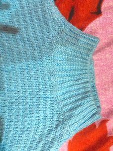 Aqua Knit Turtleneck Sweater