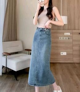 Women Denim Midi Skirt