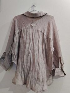 Beige Button-Down Shirt