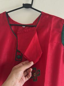 Red Embroidered Dress