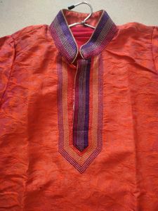 Orange Kids Kurta Pajama Set