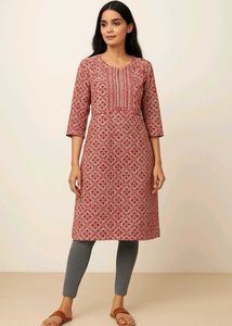 🛍️ Red Embroidered Kurta ⭐⭐⭐
