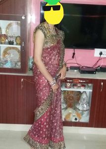 Heavy Work Tissue Saree With Border