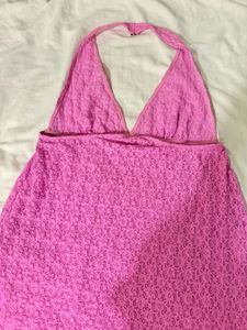 Beautiful Pink Halter Lace Top