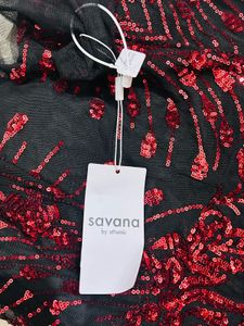 Savana red sequinned cocktail dress