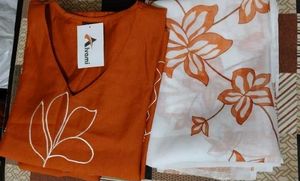 Orange Women Kurta Set