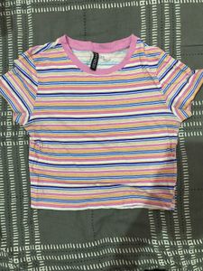 H&M Striped Crop Top