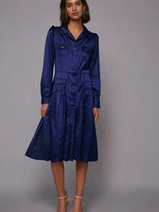 Korean Stylish Blue Shirt Dress